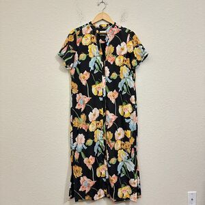 TUCKERNUCK Moonlit Iris Camille Dress Black Floral Cottagecore *FLAW*
